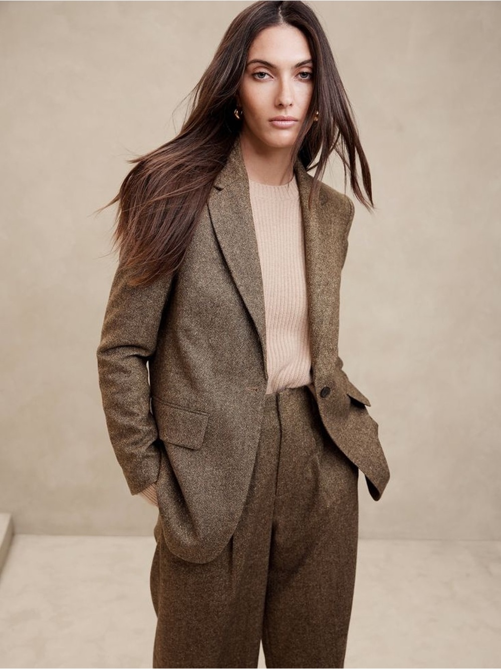 Banana Republic - Remanso Donegal Blazer Italian Wool Silk Blend - Brown